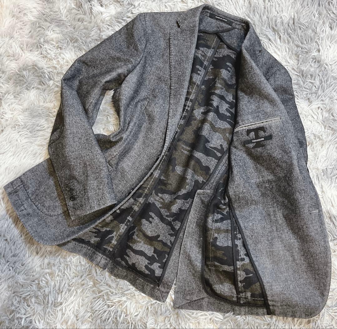 【美品】タリアトーレ テーラードジャケット エルボーパッチ ウール グレー M