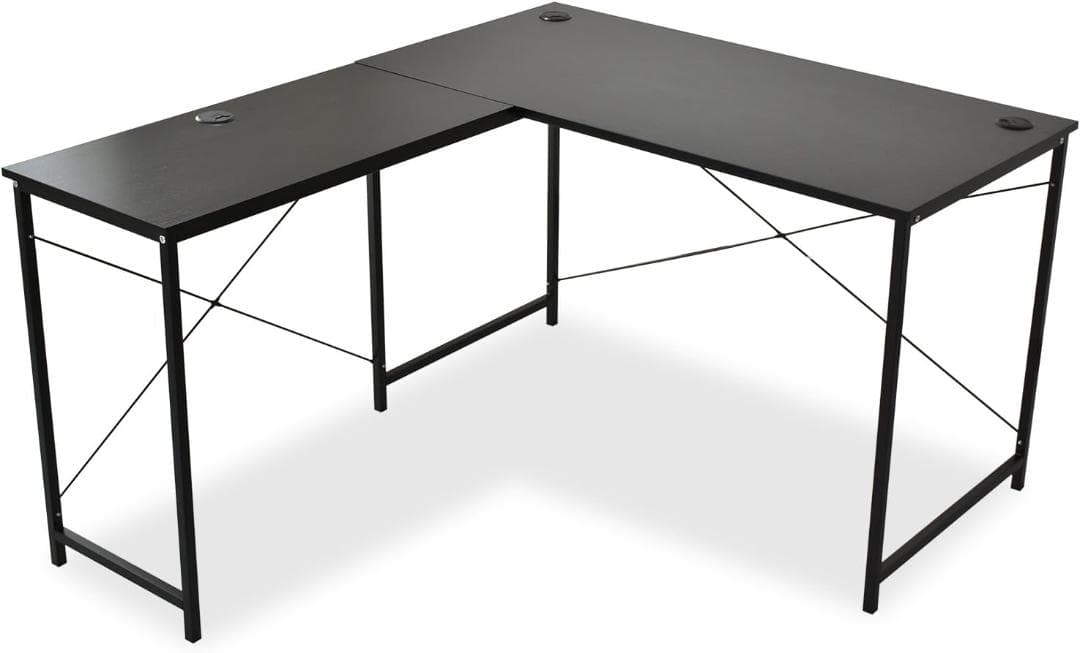 L字デスク パソコンデスク ブラック ゲーミングデスク 「6178」