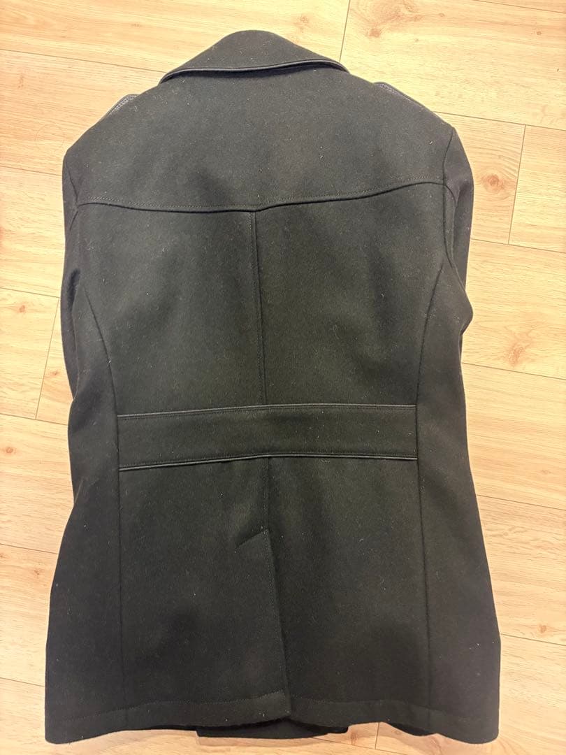 BURBERRY BLACK LABEL ブラック ピーコート　ラビットファー付