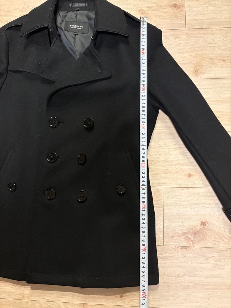 BURBERRY BLACK LABEL ブラック ピーコート　ラビットファー付