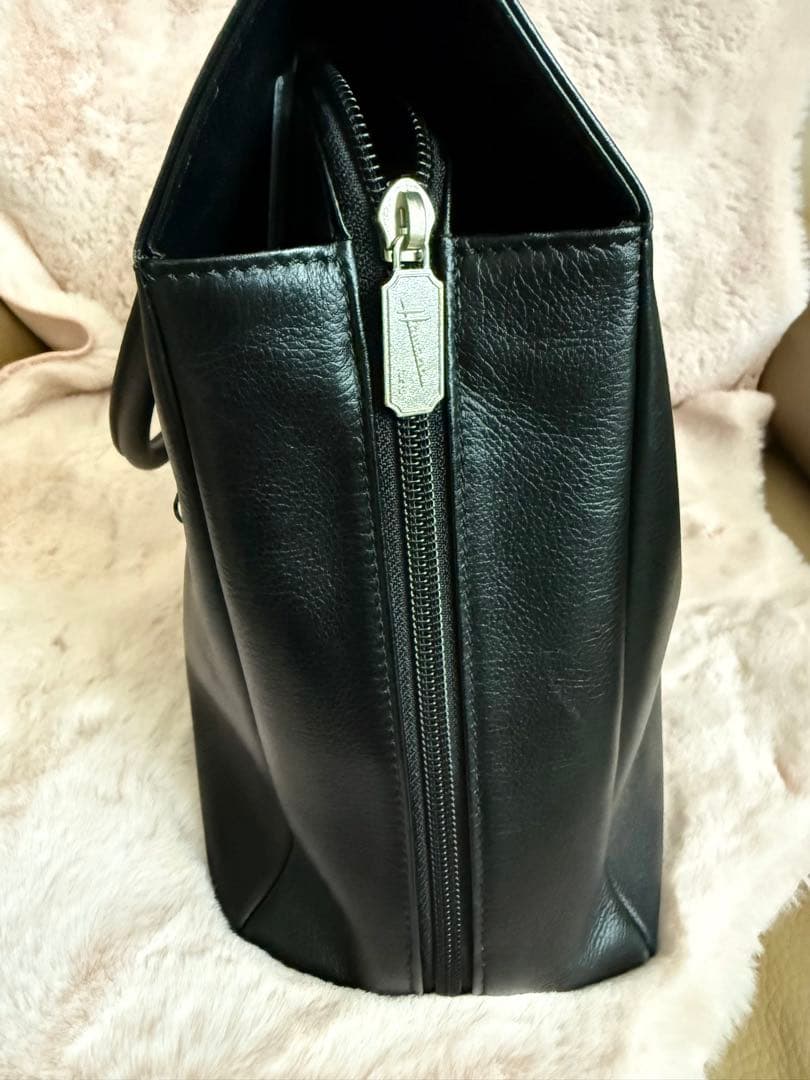 濱野皮革工藝　グレース ディライトトート ブラック✕シルバー　サナエバッグ 黒