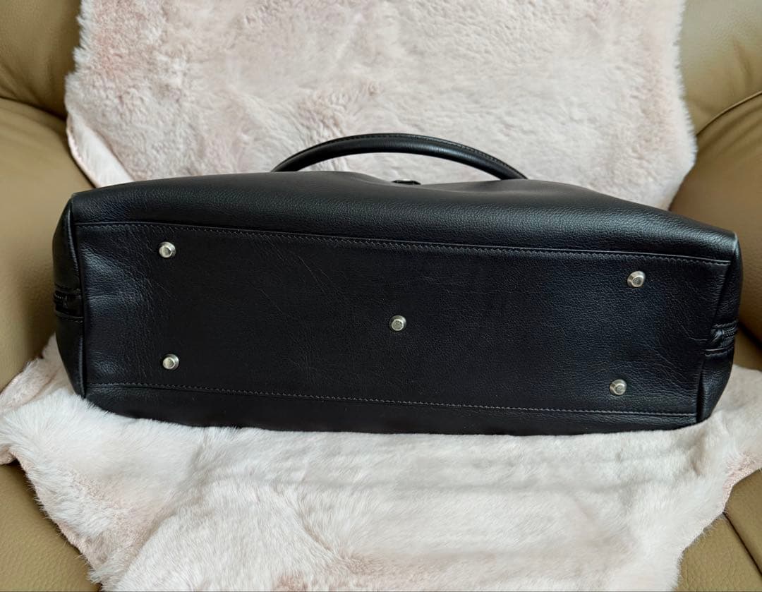 濱野皮革工藝　グレース ディライトトート ブラック✕シルバー　サナエバッグ 黒