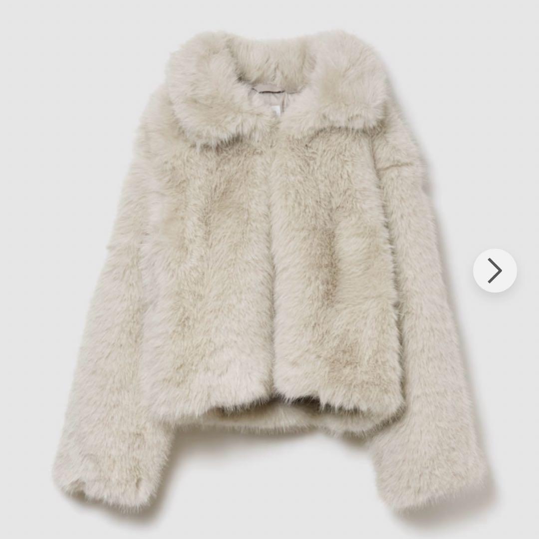 GAP リサイクルフェイクファークロップドコート