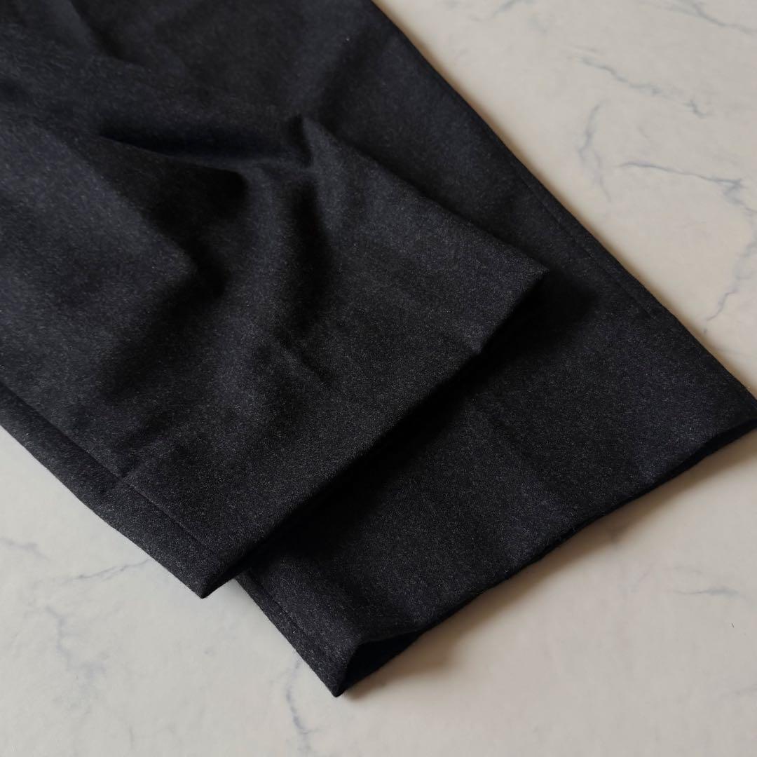 最高級カシミヤ混✨PAPAS ワイド2タックパンツ LL イタリア製最高級生地