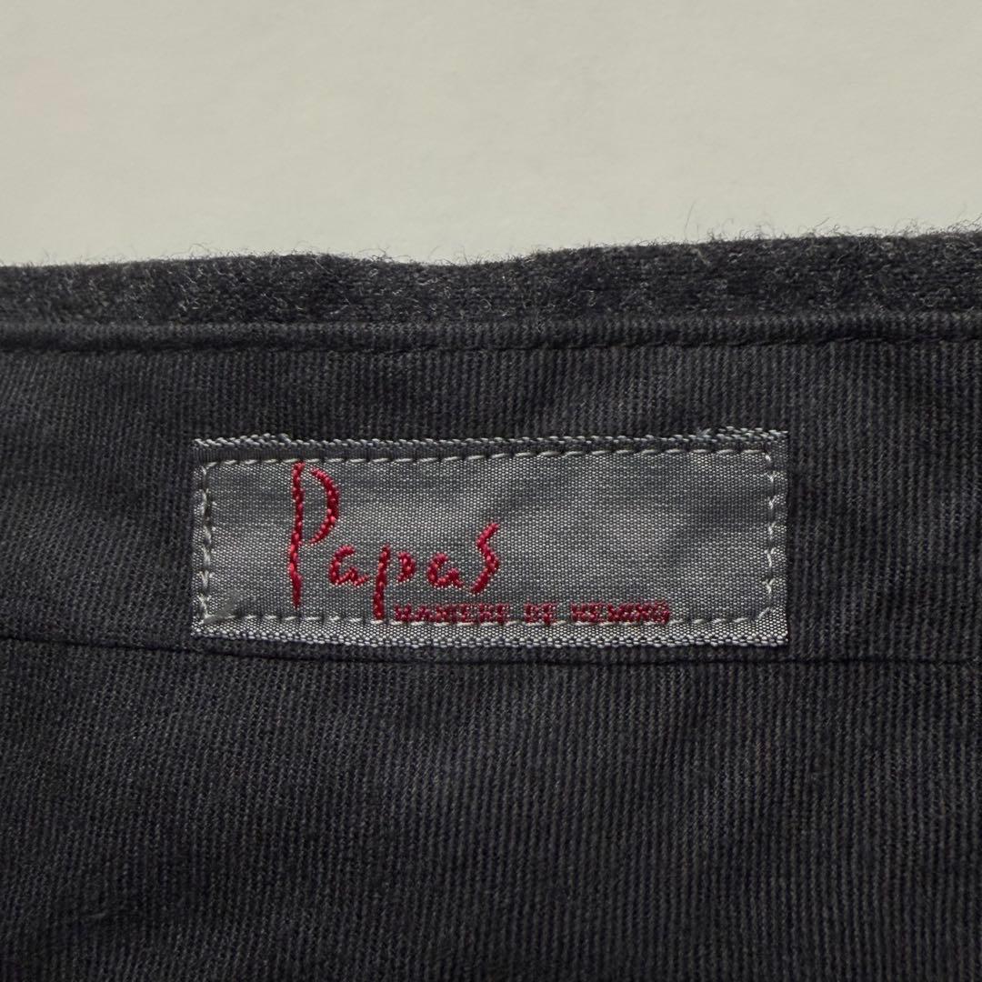 最高級カシミヤ混✨PAPAS ワイド2タックパンツ LL イタリア製最高級生地