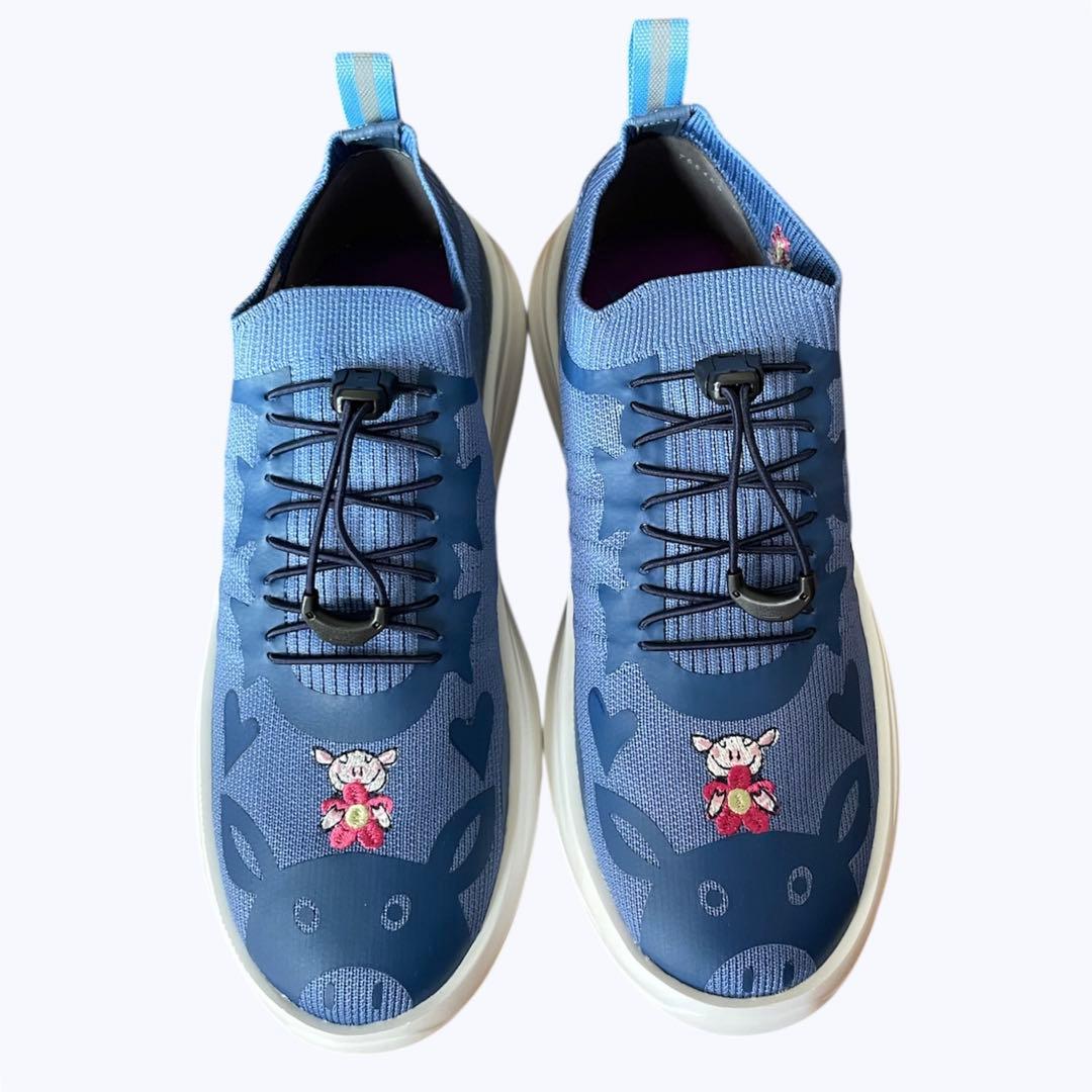 【未使用品】ALBEROBELLOブルー刺繍　スニーカー　定価29,700-