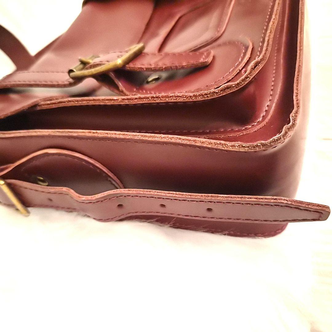 【Dr.Martens】レザーサッチェルバッグ/13インチ/チェリーレッド