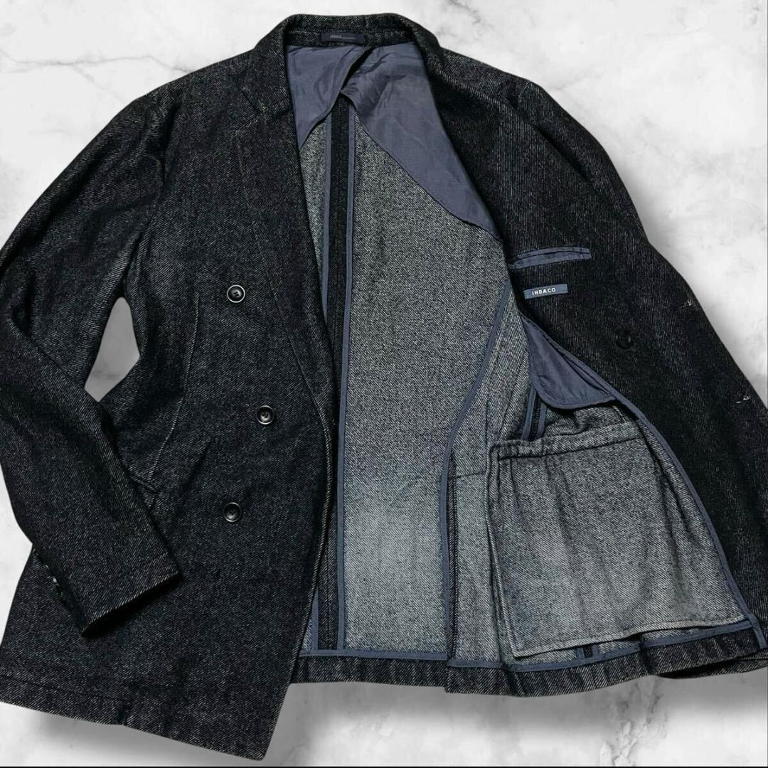 極美品● アルマーニコレツォーニ テーラードジャケット ダブル インディゴ 48