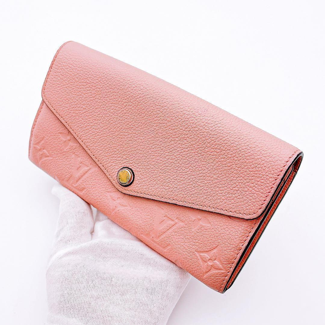 【美品】ルイヴィトン ポルトフォイユ サラ アンプラント 長財布 ピンク