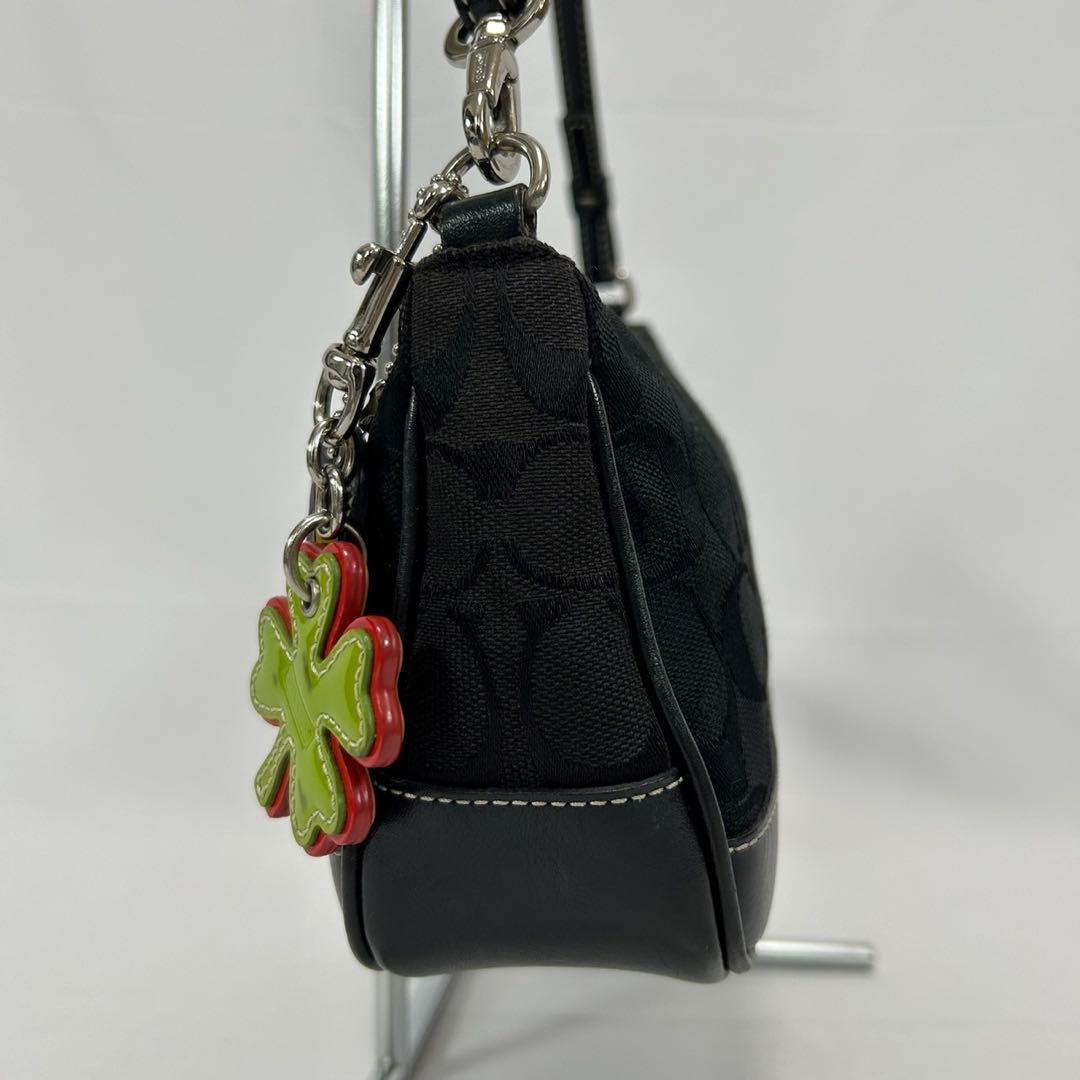 【極美品】コーチ 6094 ソーホー シグネチャー ワンハンドバッグ レザー 黒