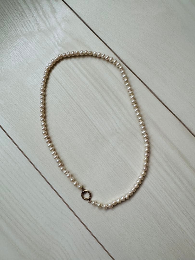 Agete ゴールドパールネックレス