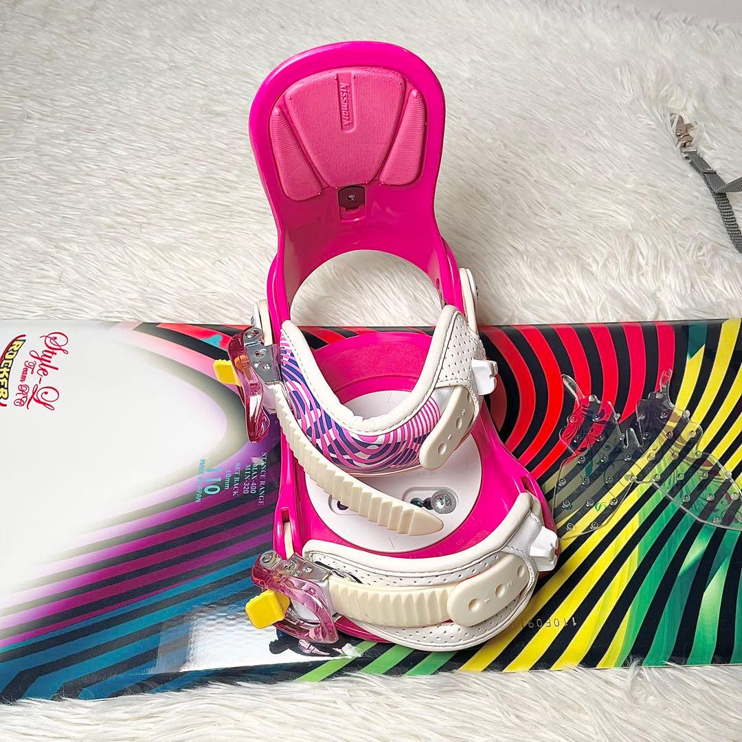 【良品】KISSMARK スノーボード 110cm ビンディング付 キッズ