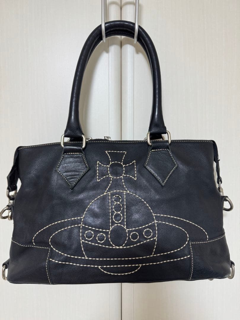 ヴィヴィアンウエストウッド 2way レザー ビッグオーブショルダーバッグ