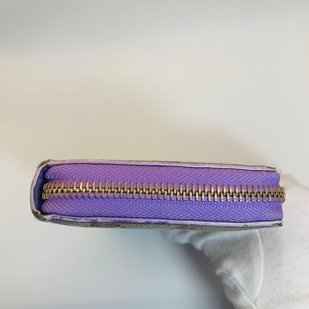 ⭐️グッチ 長財布 GGキャンバス 282477 ブラウン パープル ゴールド