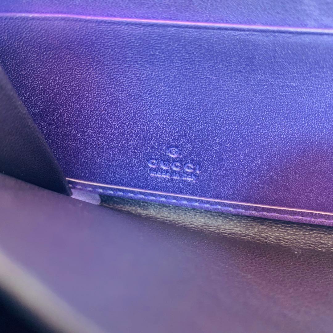 ⭐️グッチ 長財布 GGキャンバス 282477 ブラウン パープル ゴールド