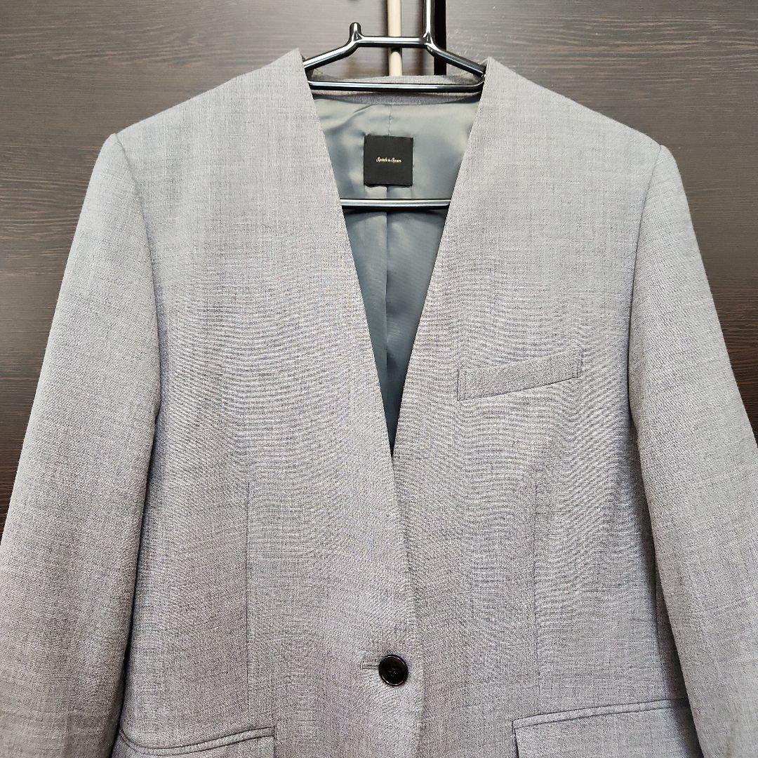 本日限定！【美品】スピックアンドスパン ダブルクロスVカラージャケット グレー