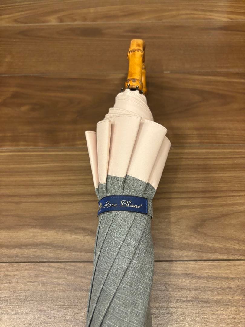 芦屋ロサブラン　ショートサイズ50cm　日傘 グレーとピンク