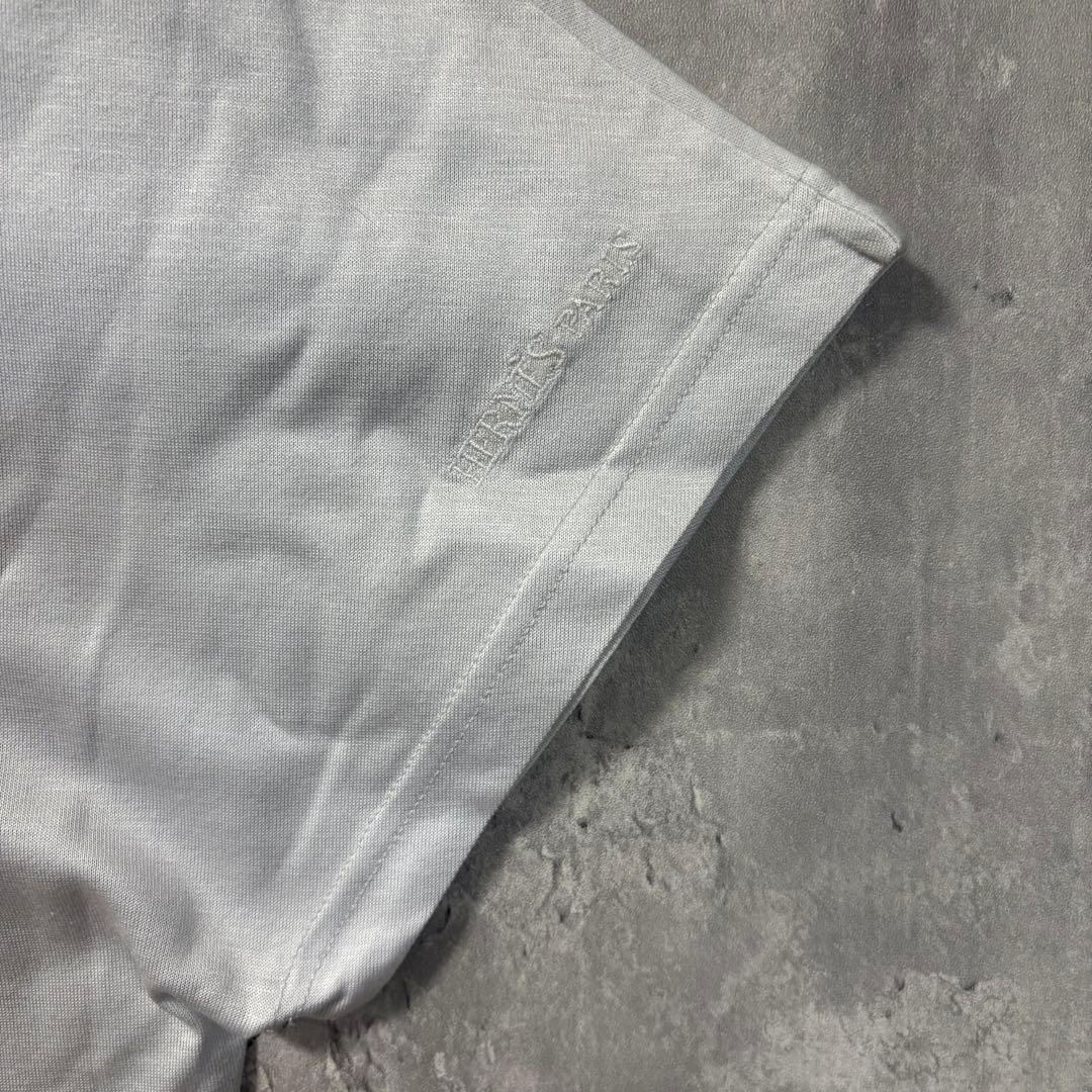 エルメス HERMÈS マルジェラ期 半袖シャツ カットソー 袖ロゴ 刺繍