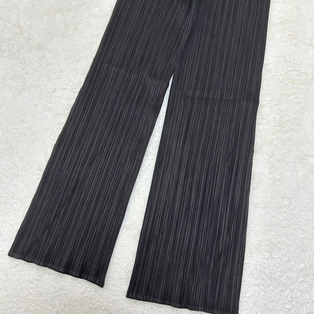 【美品】プリーツプリーズ ロングパンツ フレア ブラウン系 Lサイズ