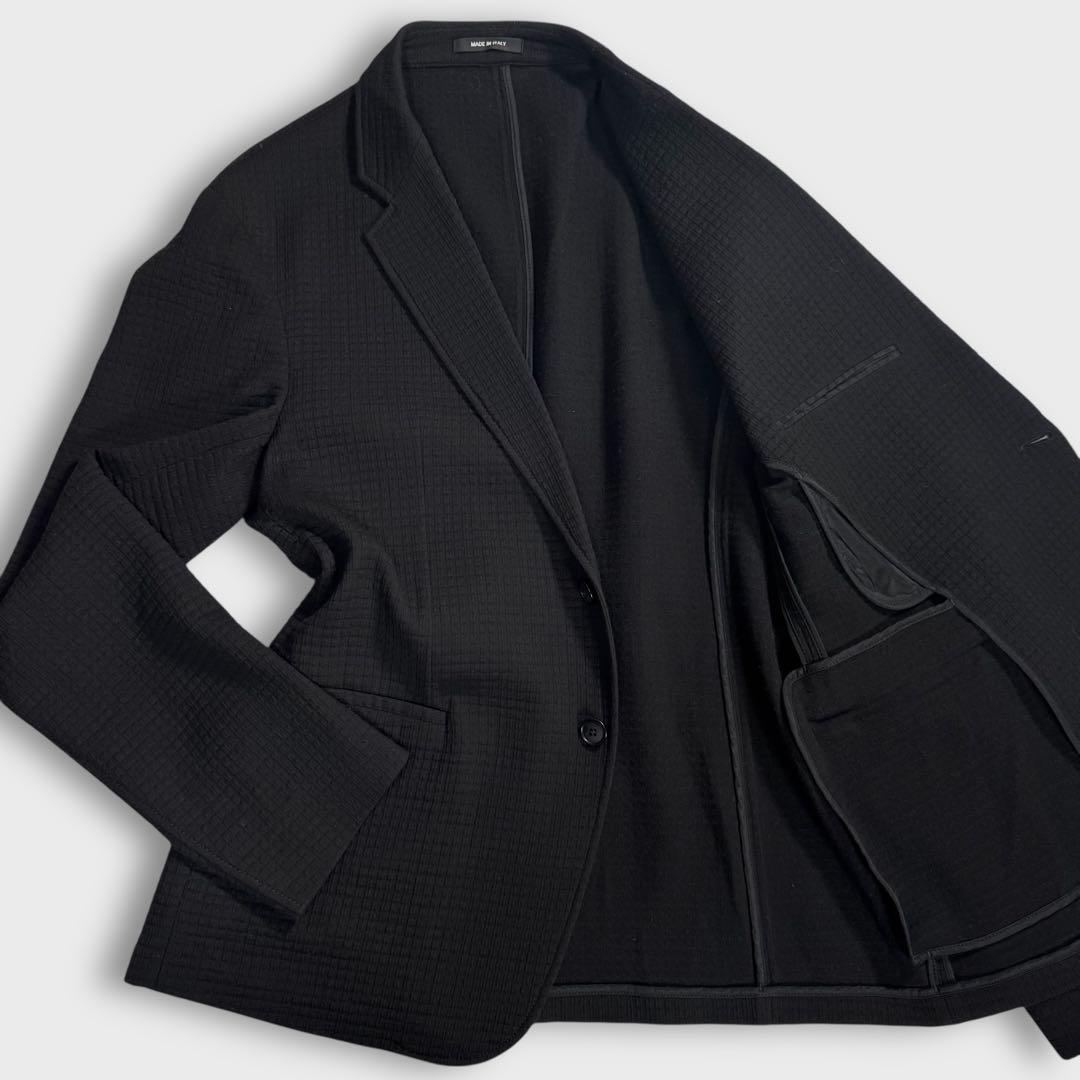 美品 XXXL アルマーニ テーラードジャケット ウール ストレッチ ブラック