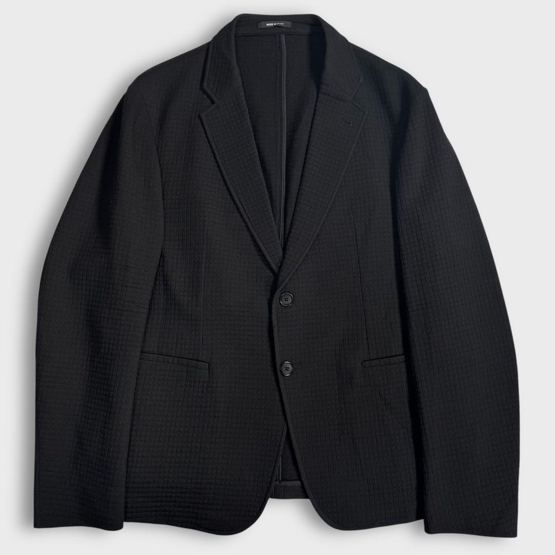 美品 XXXL アルマーニ テーラードジャケット ウール ストレッチ ブラック