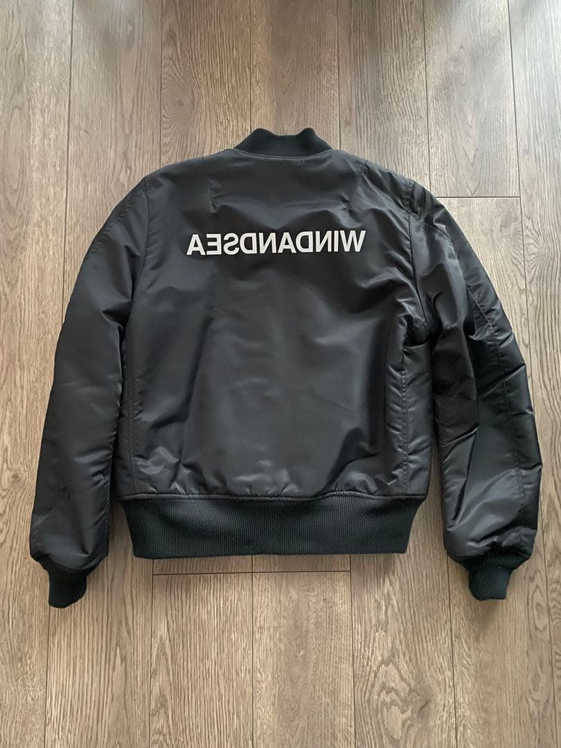 WINDANDSEA ウィンダンシー　MA-1 フライトジャケット 黒　ブラック