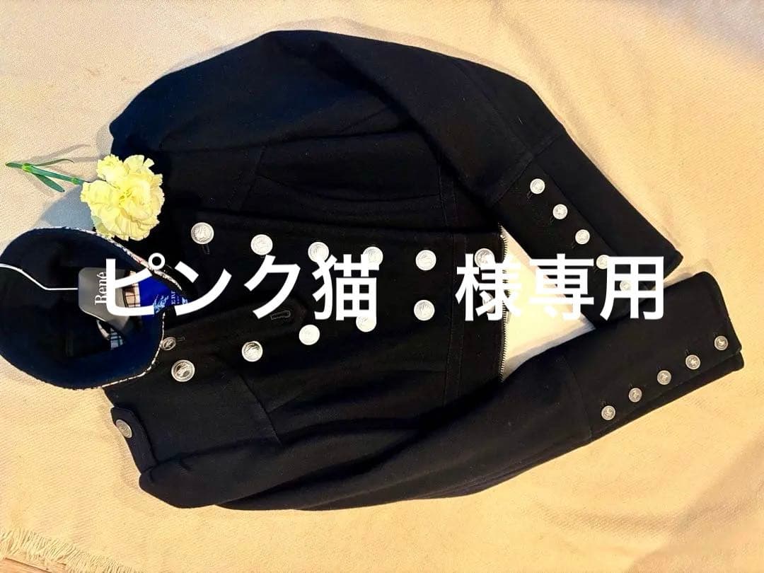 バーバリーコート(上部ジャケット)　なっ黒色　金属ボタン　オシャレ