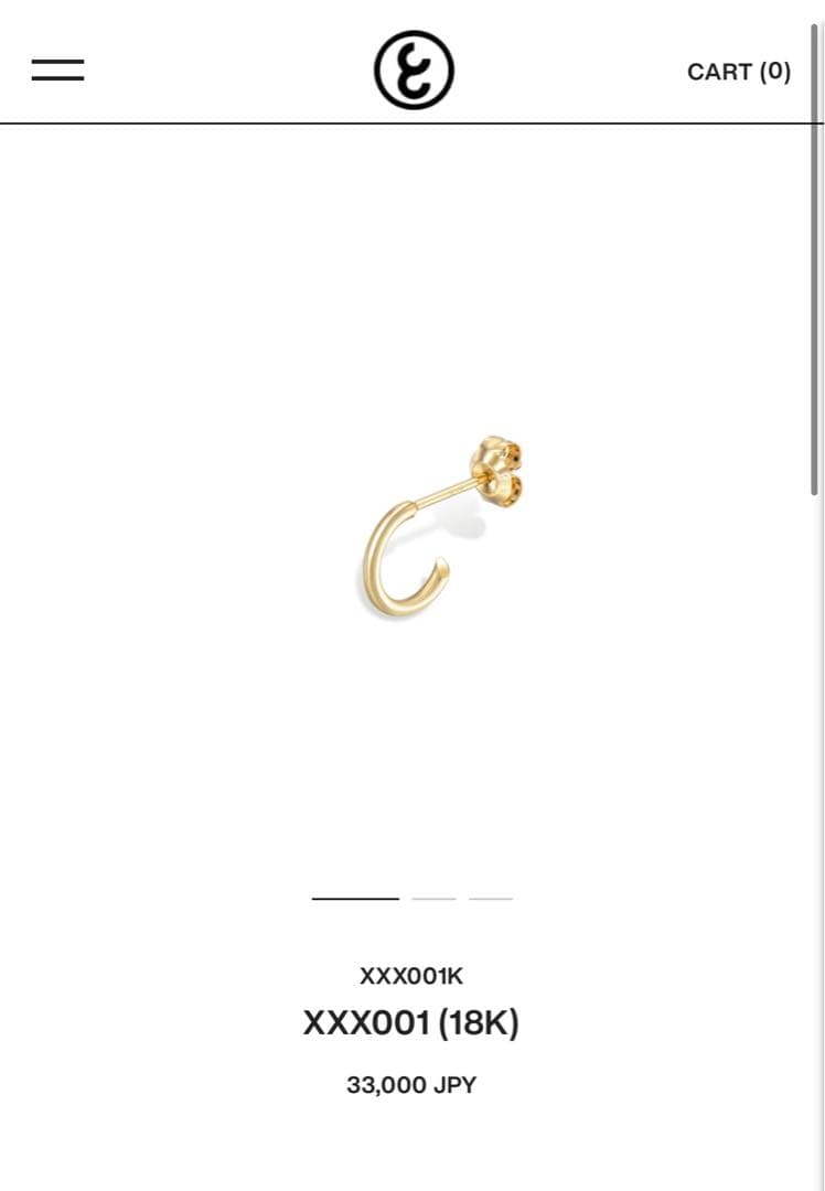 CAREERING XXX001 18Kゴールド ピアス(片耳用)