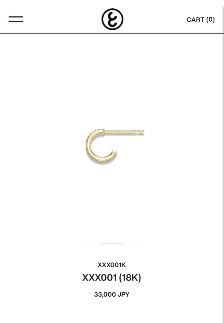 CAREERING XXX001 18Kゴールド ピアス(片耳用)