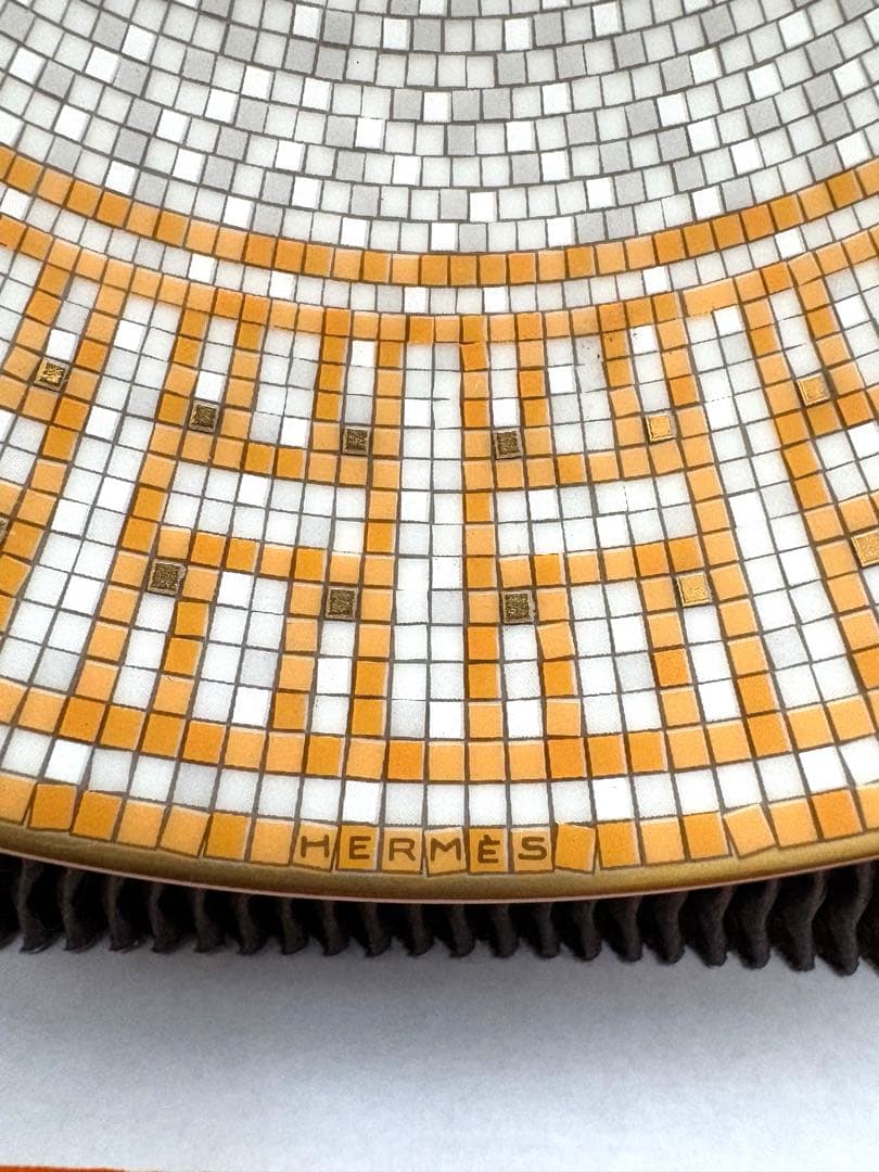 「美品」エルメスHERMES モザイク ヴァンキャトル ゴールドプレート21cm