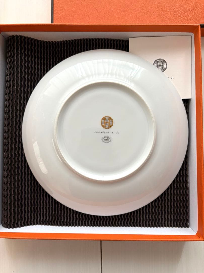 「美品」エルメスHERMES モザイク ヴァンキャトル ゴールドプレート21cm