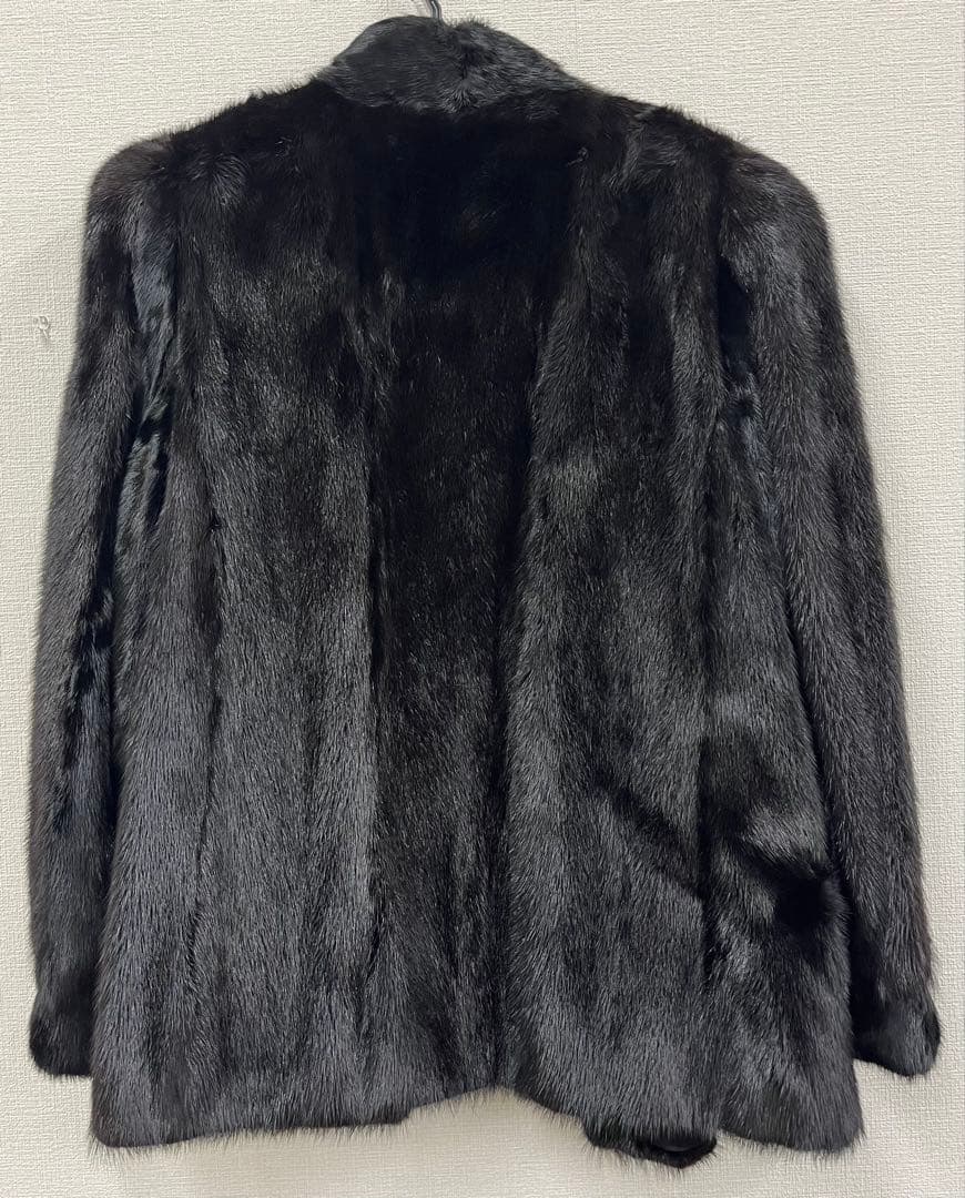 国産品 岐阜毛被 毛皮 コート ブラック 15号 レディース