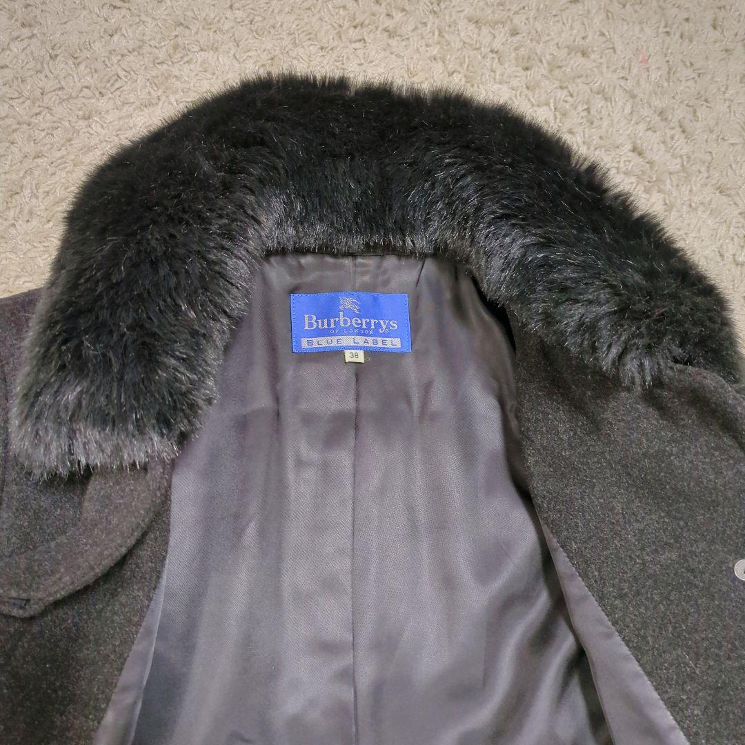 【希少】バーバリーブルーレーベル　ロングコート　ファー　２way　Aライン