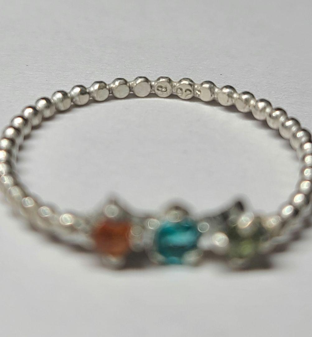 WINGS★バターリャパライバトルマリン&マルチカラーサファイアリング★