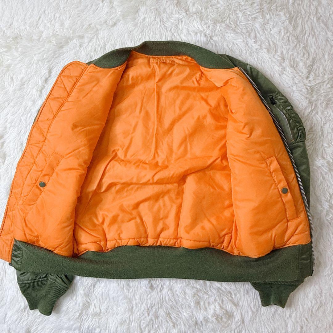 アルファ MA-1 フライトジャケット 緑　Lサイズ 短丈　y2k