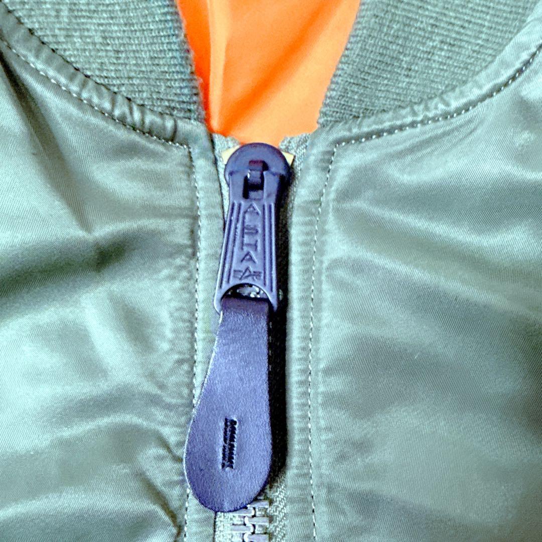 アルファ MA-1 フライトジャケット 緑　Lサイズ 短丈　y2k