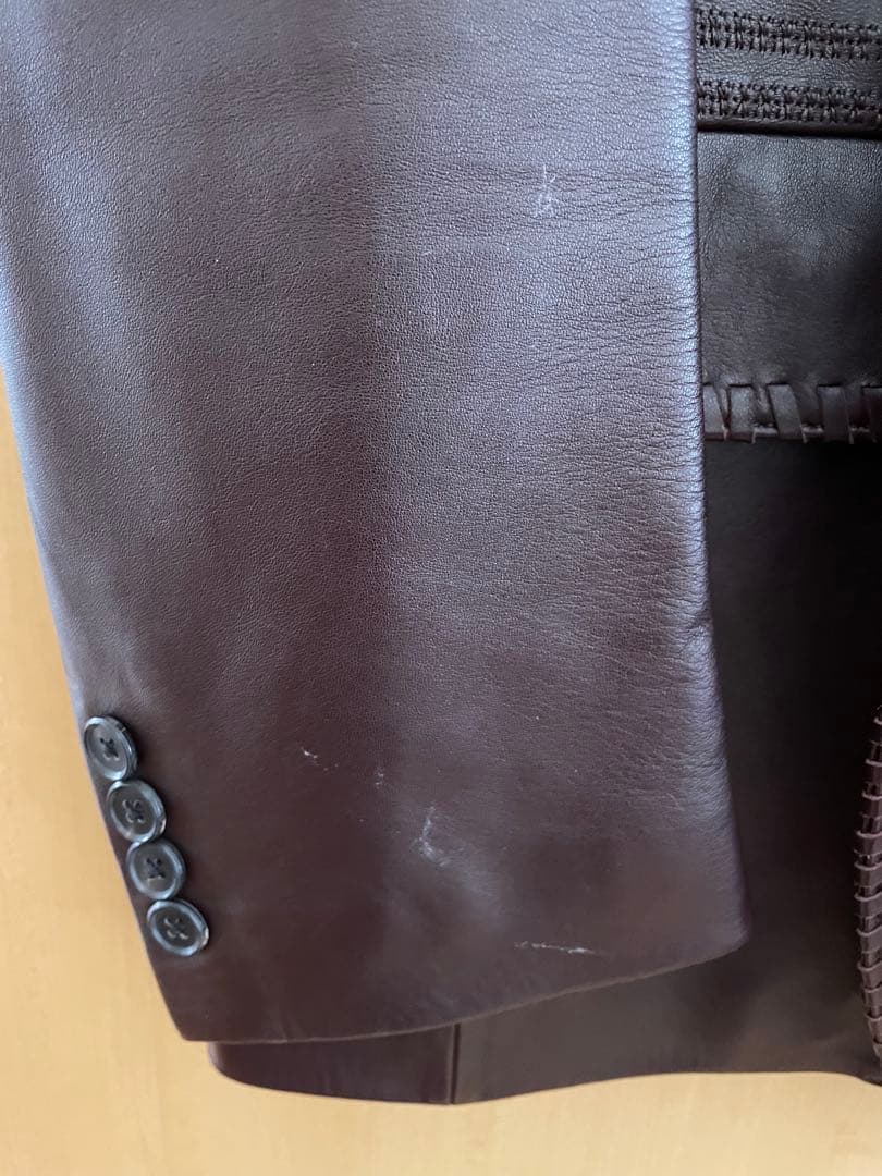 DURBAN レザー　テーラードジャケット 茶色　メンズ Ｌ　本革