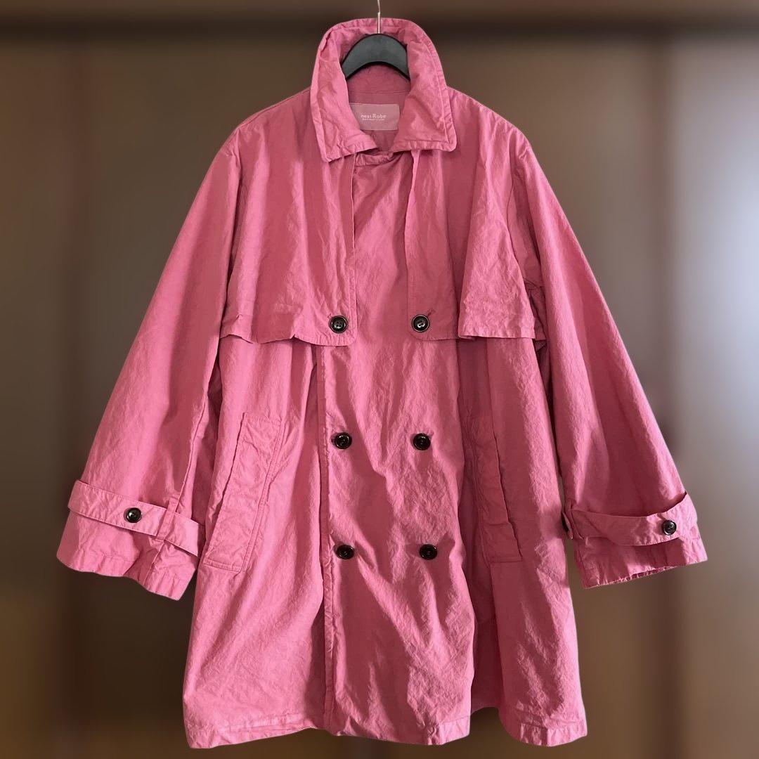 nest Robe スーピマコットン　フラップコートピンク ハーフ丈