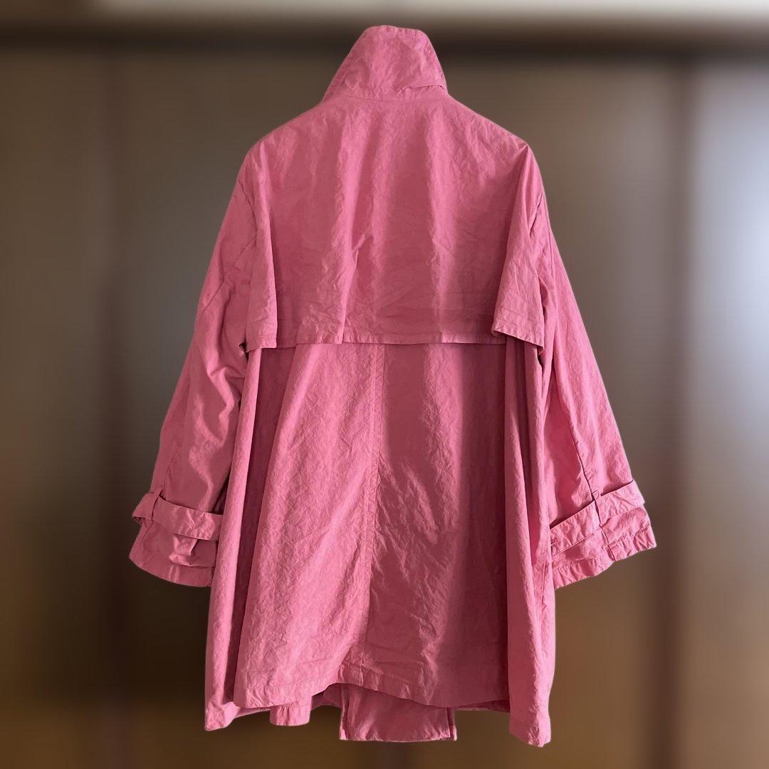 nest Robe スーピマコットン　フラップコートピンク ハーフ丈