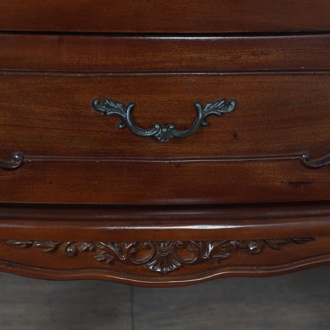 【新品・未使用】　アンティーク調　5段チェスト　猫脚　手掘り仕上げ