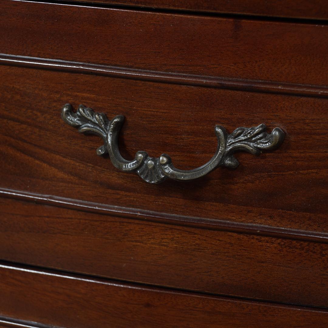 【新品・未使用】　アンティーク調　5段チェスト　猫脚　手掘り仕上げ