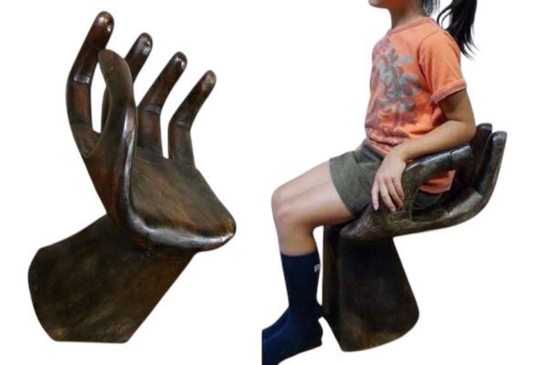 手の形状 イス2個セットアジアン家具