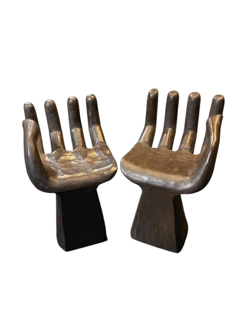 手の形状 イス2個セットアジアン家具