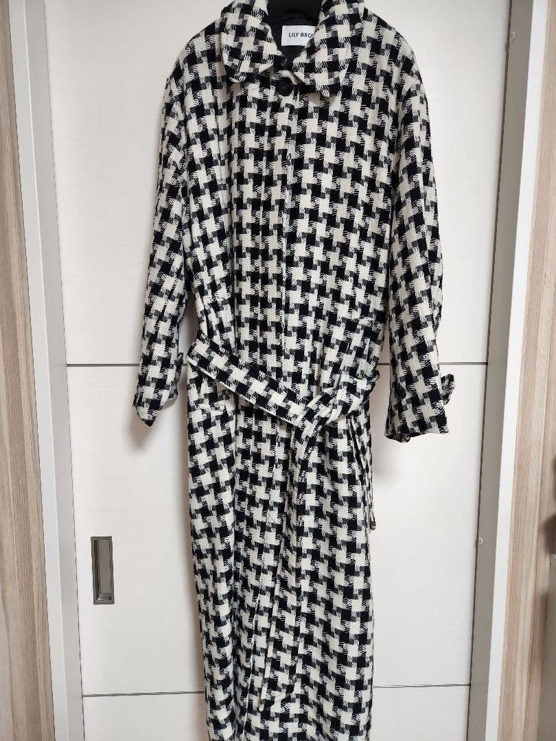 青ネギ　新品　LILY BROWN/オリジナルチェックコート　千鳥柄