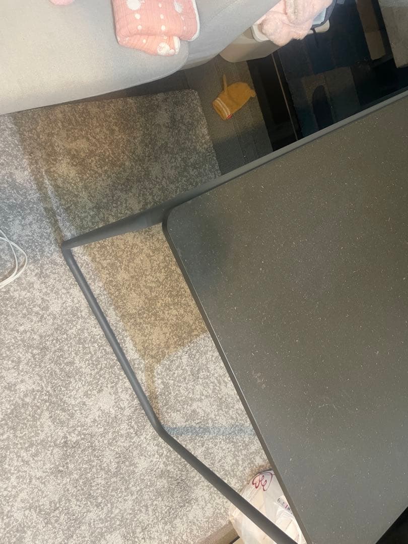 スチールパイプデスク・Ｌ／ダークグレー　トーネット　無印良品