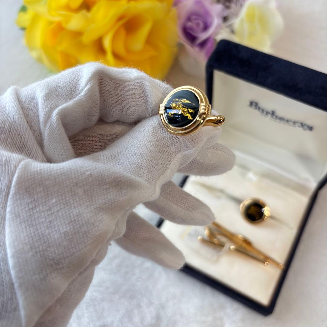 新品未使用✨　Burberry バーバリー　ネクタイピン　カフスセット　金金具