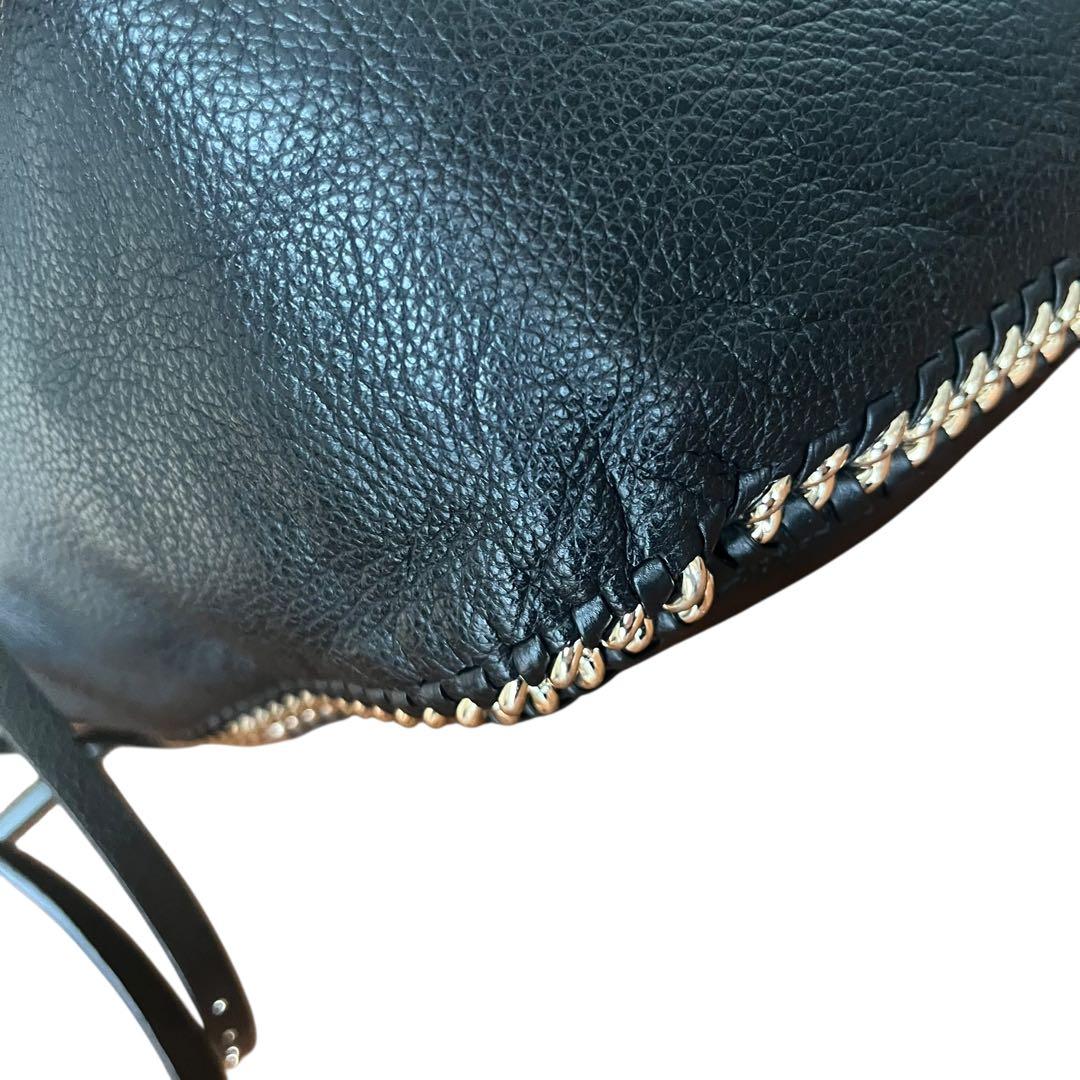 美品✨A4収納　コーチ　トートバッグ　ビジネス　ワンショルダー　レザー　ブラック