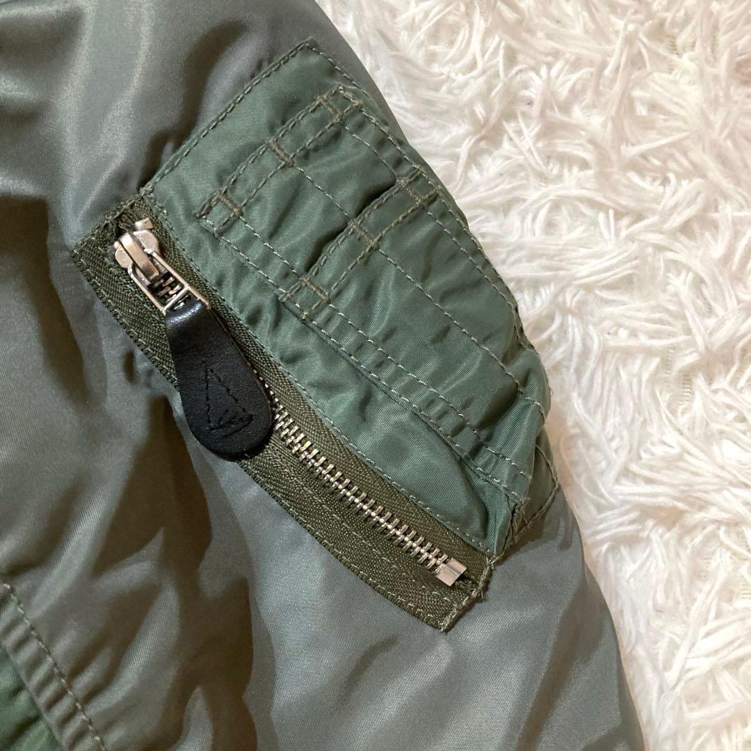 BEAMS MA-1 左右クレイジーパターン　裏地キルティング仕様 Mサイズ