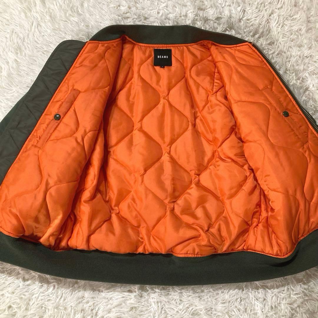 BEAMS MA-1 左右クレイジーパターン　裏地キルティング仕様 Mサイズ