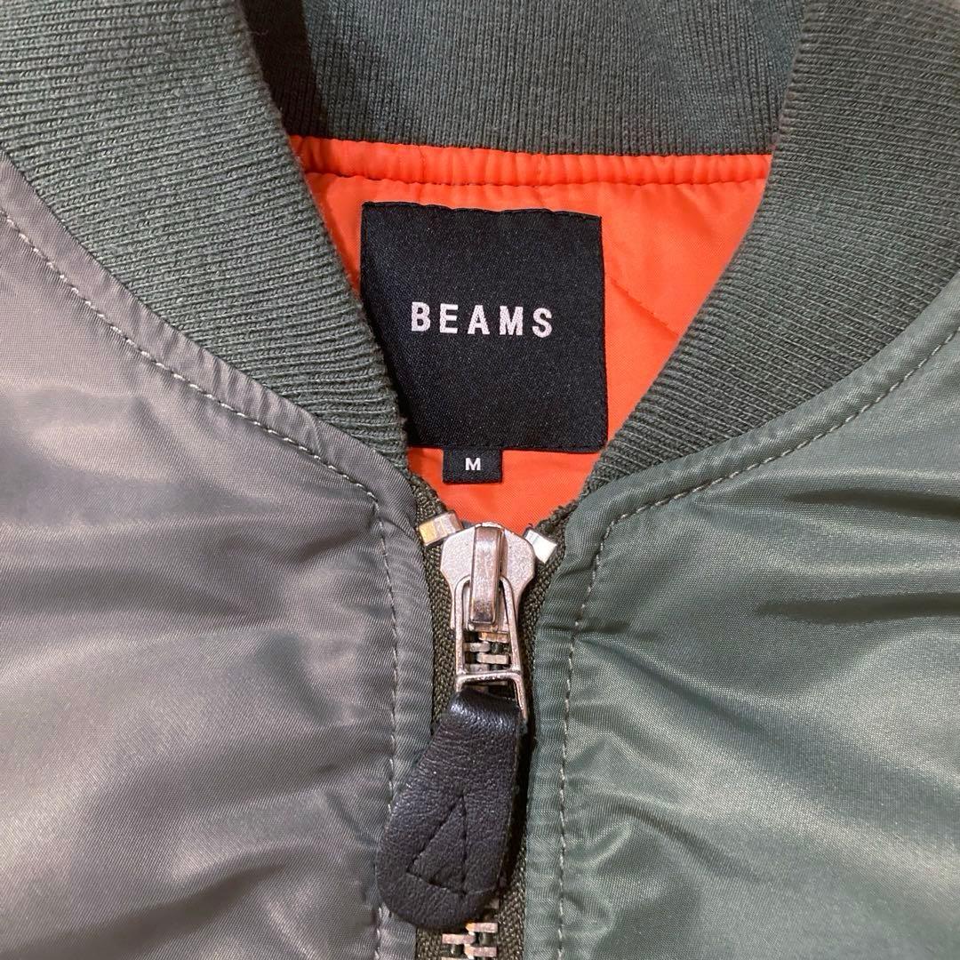 BEAMS MA-1 左右クレイジーパターン　裏地キルティング仕様 Mサイズ
